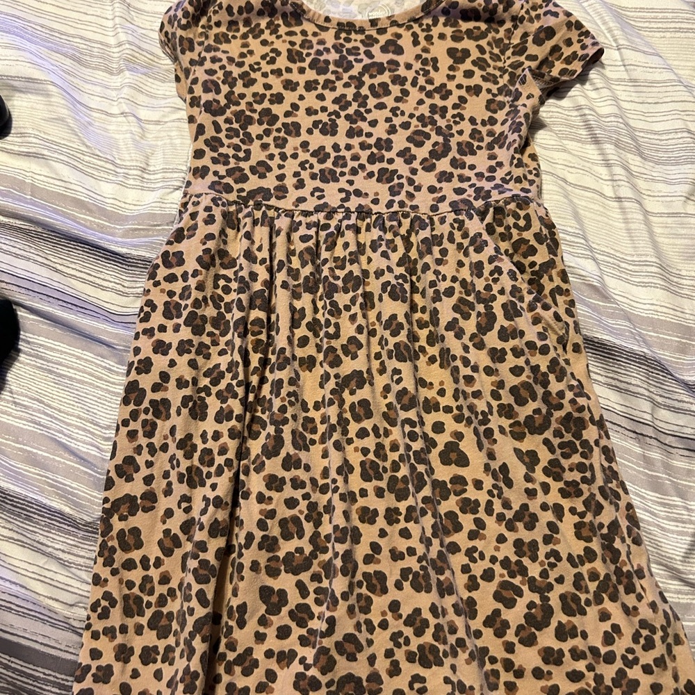 Wonder Nation Brown and Tan Leopard Print Kids Dress